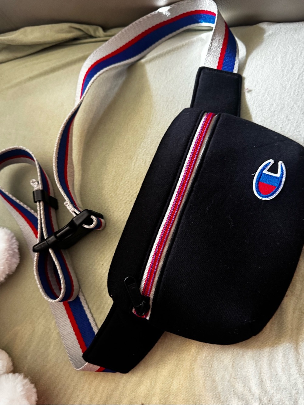 Champion Black Belt Bag with Red-White-Blue Strap